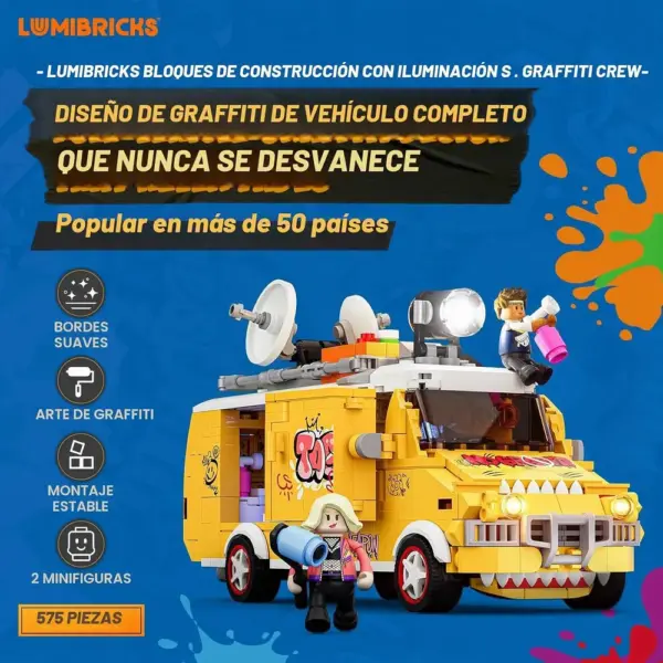 LUMIBRICKS Graffiti Crew - Furgoneta de grafiteros con 5 puntos LED — 3 LUMIBRICKS Graffiti Crew - Furgoneta de grafiteros con 5 puntos LED — 3