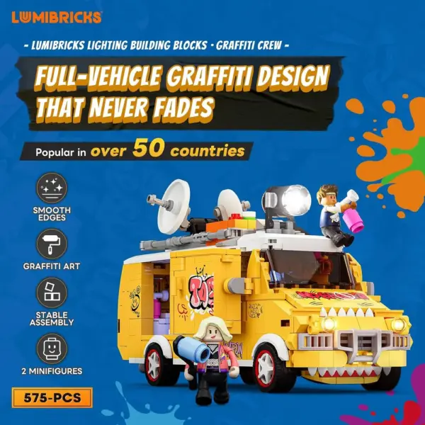 LUMIBRICKS Graffiti Crew - furgone della street art con 5 punti luce LED — 3 LUMIBRICKS Graffiti Crew - furgone della street art con 5 punti luce LED — 3