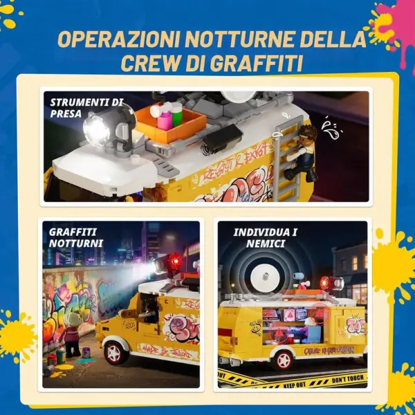 LUMIBRICKS Graffiti Crew - furgone della street art con 5 punti luce LED — 5 LUMIBRICKS Graffiti Crew - furgone della street art con 5 punti luce LED — 5