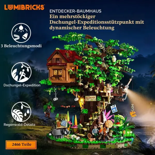 LUMIBRICKS Explorer Treehouse - Regenwald-Baumhaus mit LED und Geheimhöhle — 2 LUMIBRICKS Explorer Treehouse - Regenwald-Baumhaus mit LED und Geheimhöhle — 2