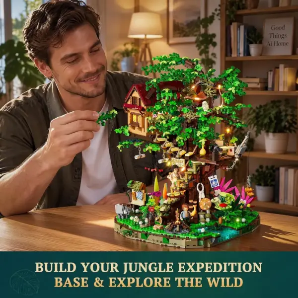 LUMIBRICKS Casa del árbol del explorador - Base de selva con 4 modos de luz — 3 LUMIBRICKS Casa del árbol del explorador - Base de selva con 4 modos de luz — 3