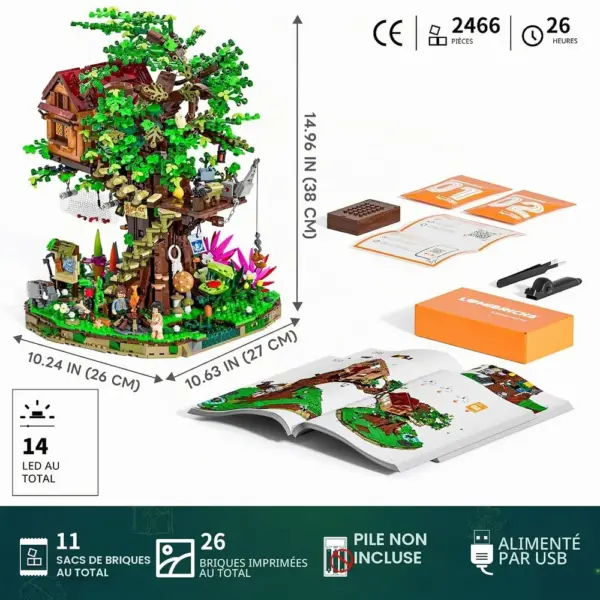 LUMIBRICKS Explorer Treehouse - Cabane d’exploration dans la jungle à construire, 2 466 pièces et éclairage — 3 LUMIBRICKS Explorer Treehouse - Cabane d’exploration dans la jungle à construire, 2 466 pièces et éclairage — 3