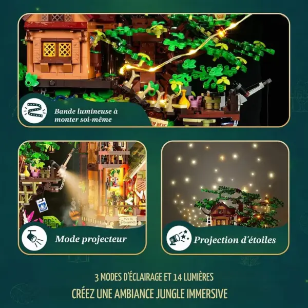 LUMIBRICKS Explorer Treehouse - Cabane d’exploration dans la jungle à construire, 2 466 pièces et éclairage — 5 LUMIBRICKS Explorer Treehouse - Cabane d’exploration dans la jungle à construire, 2 466 pièces et éclairage — 5