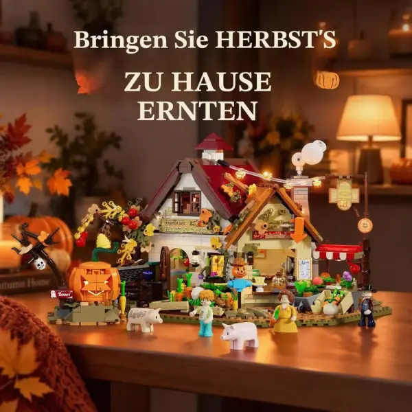 LUMIBRICKS Herbstlicher Bauernhof - Halloween-Bauernhaus mit 12 LED — 2 LUMIBRICKS Herbstlicher Bauernhof - Halloween-Bauernhaus mit 12 LED — 2