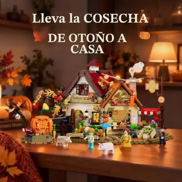 LUMIBRICKS Granja de otoño - Granja europea de Halloween con calabaza luminosa — 2 LUMIBRICKS Granja de otoño - Granja europea de Halloween con calabaza luminosa — 2