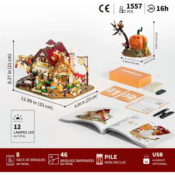 LUMIBRICKS Ferme d’automne - Ferme de récolte à construire avec éclairage LED, 1 557 pièces — 3 LUMIBRICKS Ferme d’automne - Ferme de récolte à construire avec éclairage LED, 1 557 pièces — 3