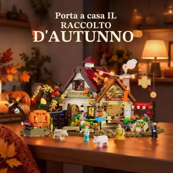 LUMIBRICKS Fattoria autunnale - fattoria europea di Halloween con illuminazione LED — 2 LUMIBRICKS Fattoria autunnale - fattoria europea di Halloween con illuminazione LED — 2