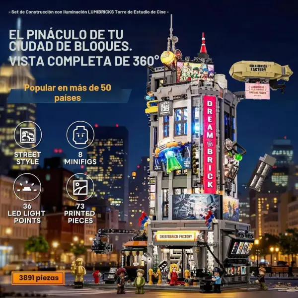 LUMIBRICKS Torre de estudio de cine - Rascacielos de 62 cm con 36 puntos de luz — 3 LUMIBRICKS Torre de estudio de cine - Rascacielos de 62 cm con 36 puntos de luz — 3