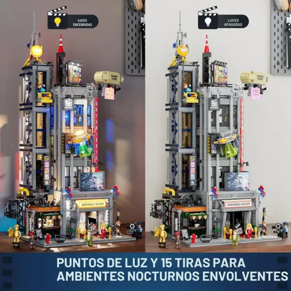 LUMIBRICKS Torre de estudio de cine - Rascacielos de 62 cm con 36 puntos de luz — 4 LUMIBRICKS Torre de estudio de cine - Rascacielos de 62 cm con 36 puntos de luz — 4