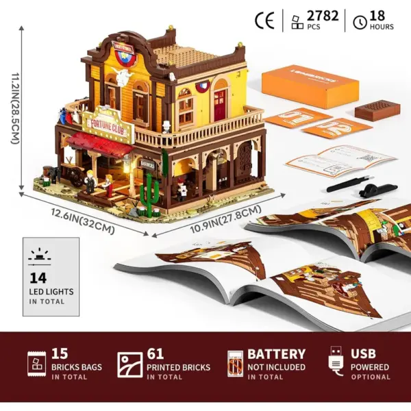 LUMIBRICKS Western Lucky Saloon - Mehrstöckiger Saloon mit LED — 2 LUMIBRICKS Western Lucky Saloon - Mehrstöckiger Saloon mit LED — 2