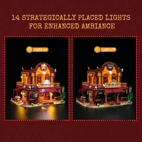 LUMIBRICKS Fortune Club Saloon - Wild West modular building set with 14 LED lights — 4 LUMIBRICKS Fortune Club Saloon - Wild West modular building set with 14 LED lights — 4