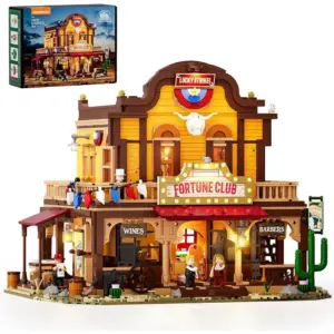 LUMIBRICKS Fortune Club Saloon - Saloon du Far West modulaire à construire avec éclairage LED — 1