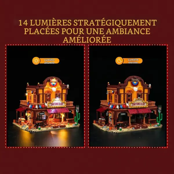 LUMIBRICKS Fortune Club Saloon - Saloon du Far West modulaire à construire avec éclairage LED — 4 LUMIBRICKS Fortune Club Saloon - Saloon du Far West modulaire à construire avec éclairage LED — 4