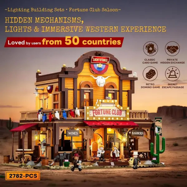 LUMIBRICKS Western Lucky Saloon - saloon modulare del Far West con illuminazione LED — 3 LUMIBRICKS Western Lucky Saloon - saloon modulare del Far West con illuminazione LED — 3