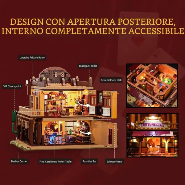LUMIBRICKS Western Lucky Saloon - saloon modulare del Far West con illuminazione LED — 5 LUMIBRICKS Western Lucky Saloon - saloon modulare del Far West con illuminazione LED — 5