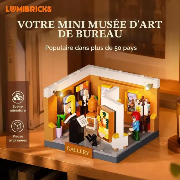 LUMIBRICKS Galerie d’art - Mini galerie sur deux étages à construire avec spots LED — 4 LUMIBRICKS Galerie d’art - Mini galerie sur deux étages à construire avec spots LED — 4