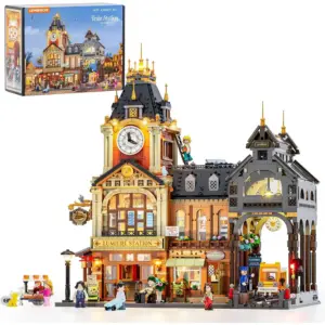 LUMIBRICKS Gare ferroviaire - Gare victorienne modulaire à construire, 4 355 pièces et 20 LED — 1