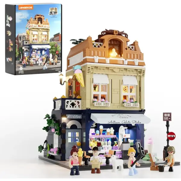 LUMIBRICKS Gelateria - Maison de ville européenne à construire avec éclairage LED, 1 948 pièces — 1 LUMIBRICKS Gelateria - Maison de ville européenne à construire avec éclairage LED, 1 948 pièces — 1