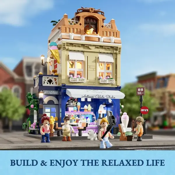 LUMIBRICKS Gelateria - Maison de ville européenne à construire avec éclairage LED, 1 948 pièces — 2 LUMIBRICKS Gelateria - Maison de ville européenne à construire avec éclairage LED, 1 948 pièces — 2