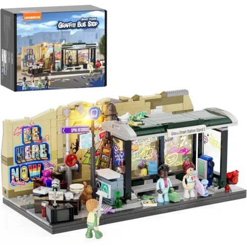 LUMIBRICKS Graffiti Bus Stop - Street Fusion light-up street scene, 516 pieces — 1 LUMIBRICKS Graffiti Bus Stop - Street Fusion light-up street scene, 516 pieces — 1