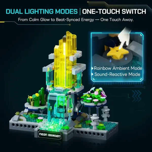 LUMIBRICKS Cyberpunk Garden - Building set with sound-reactive RGB lighting, 495 pieces — 2 LUMIBRICKS Cyberpunk Garden - Building set with sound-reactive RGB lighting, 495 pieces — 2