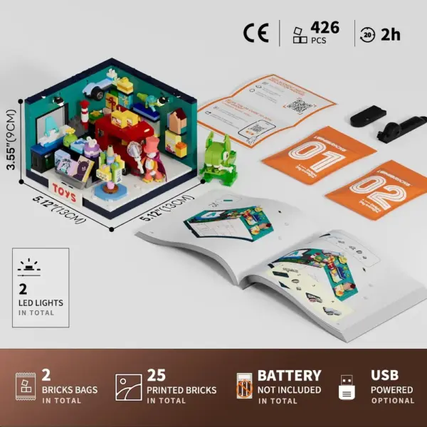 LUMIBRICKS Magasin de jouets - Mini boutique colorée à construire avec éclairage LED, 426 pièces — 3 LUMIBRICKS Magasin de jouets - Mini boutique colorée à construire avec éclairage LED, 426 pièces — 3