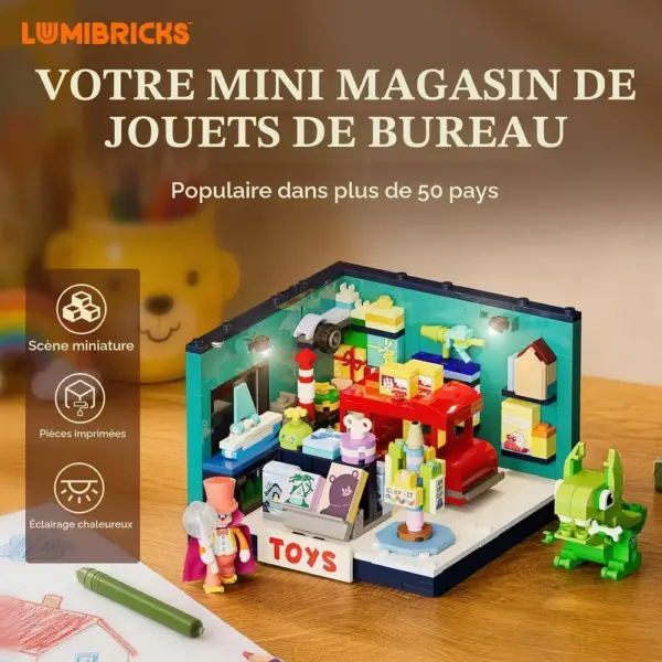 LUMIBRICKS Magasin de jouets - Mini boutique colorée à construire avec éclairage LED, 426 pièces — 4 LUMIBRICKS Magasin de jouets - Mini boutique colorée à construire avec éclairage LED, 426 pièces — 4