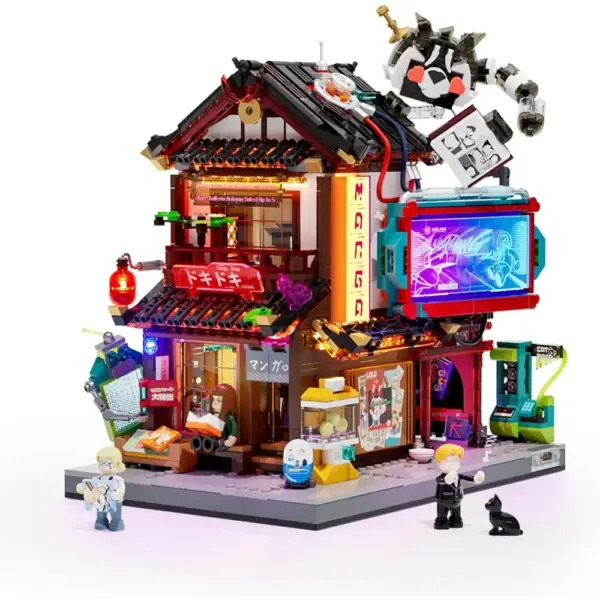 LUMIBRICKS Manga Shop - Cyberpunk modular building set with LED lighting, 1,699 pieces — 1 LUMIBRICKS Manga Shop - Cyberpunk modular building set with LED lighting, 1,699 pieces — 1