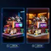 LUMIBRICKS Manga Shop - Cyberpunk modular building set with LED lighting, 1,699 pieces — 2 LUMIBRICKS Manga Shop - Cyberpunk modular building set with LED lighting, 1,699 pieces — 2