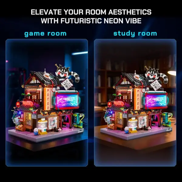 LUMIBRICKS Manga Shop - Cyberpunk modular building set with LED lighting, 1,699 pieces — 5 LUMIBRICKS Manga Shop - Cyberpunk modular building set with LED lighting, 1,699 pieces — 5