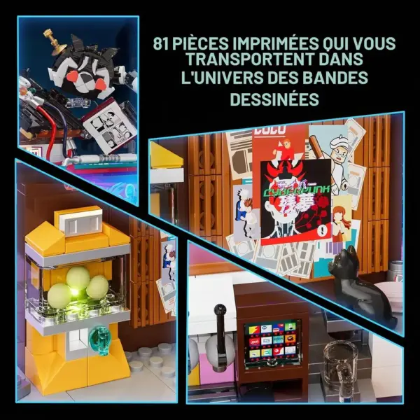 LUMIBRICKS Manga Shop - Librairie manga cyberpunk à construire, 1 699 pièces et 12 LED — 5 LUMIBRICKS Manga Shop - Librairie manga cyberpunk à construire, 1 699 pièces et 12 LED — 5