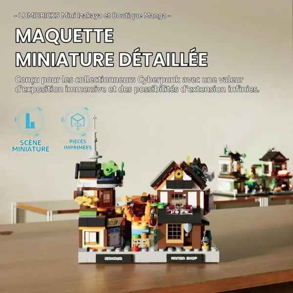 LUMIBRICKS Micro Izakaya & Boutique Manga - Mini scène de rue cyberpunk à construire, 388 pièces — 3 LUMIBRICKS Micro Izakaya & Boutique Manga - Mini scène de rue cyberpunk à construire, 388 pièces — 3