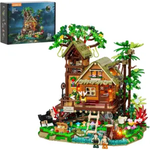 LUMIBRICKS Misty Forest Cabin - Cabaña tropical con módulo de niebla y 12 puntos de luz — 1