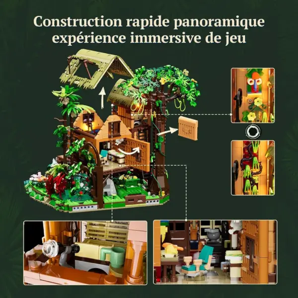 LUMIBRICKS Misty Forest Cabin - Cabane tropicale sur pilotis avec effet brume, 2 867 pièces et 12 lumières — 4 LUMIBRICKS Misty Forest Cabin - Cabane tropicale sur pilotis avec effet brume, 2 867 pièces et 12 lumières — 4