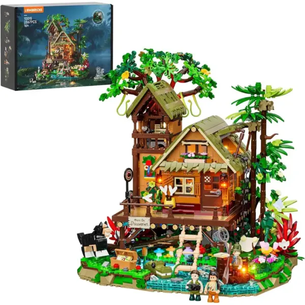 LUMIBRICKS Misty Forest Cabin - capanna nel bosco con camino in stile vintage — 1 LUMIBRICKS Misty Forest Cabin - capanna nel bosco con camino in stile vintage — 1