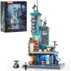 LUMIBRICKS Neon Tech Station - Torre de datos cyberpunk con núcleo de luz LED — 1 LUMIBRICKS Neon Tech Station - Torre de datos cyberpunk con núcleo de luz LED — 1