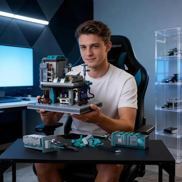 LUMIBRICKS Neon Tech Station - Tour de données cyberpunk à construire, 1 282 pièces et 13 LED — 2 LUMIBRICKS Neon Tech Station - Tour de données cyberpunk à construire, 1 282 pièces et 13 LED — 2