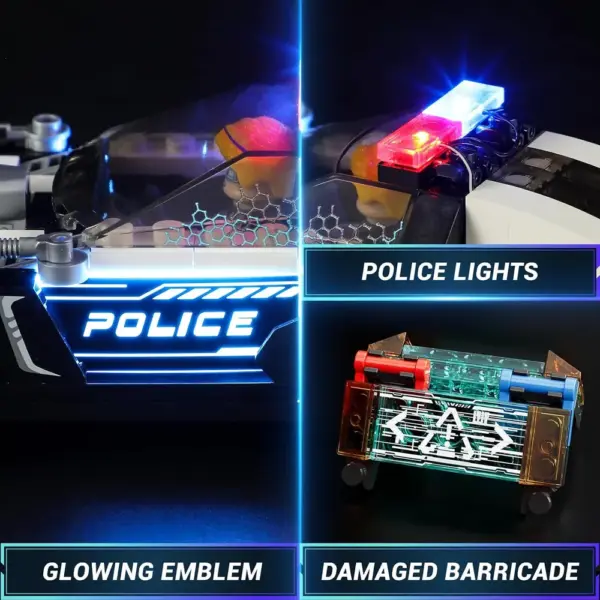LUMIBRICKS Police Patrol Car - Futuristic floating police vehicle with LED lights, 372 pieces — 5 LUMIBRICKS Police Patrol Car - Futuristic floating police vehicle with LED lights, 372 pieces — 5