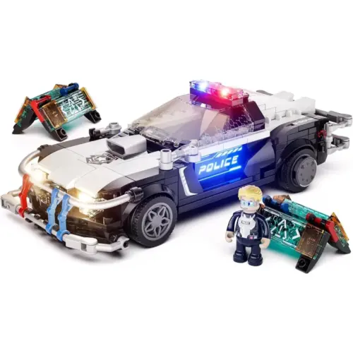 LUMIBRICKS Auto della polizia cyberpunk - veicolo di pattuglia con 8 punti luce — 1 LUMIBRICKS Auto della polizia cyberpunk - veicolo di pattuglia con 8 punti luce — 1