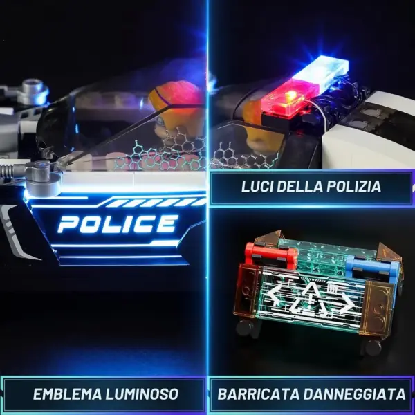 LUMIBRICKS Auto della polizia cyberpunk - veicolo di pattuglia con 8 punti luce — 5 LUMIBRICKS Auto della polizia cyberpunk - veicolo di pattuglia con 8 punti luce — 5