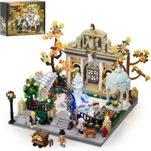 LUMIBRICKS Pocket Garden - Jardin parisien éclairé à construire, 1 649 pièces et 5 figurines — 1