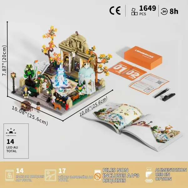 LUMIBRICKS Pocket Garden - Jardin parisien éclairé à construire, 1 649 pièces et 5 figurines — 3 LUMIBRICKS Pocket Garden - Jardin parisien éclairé à construire, 1 649 pièces et 5 figurines — 3