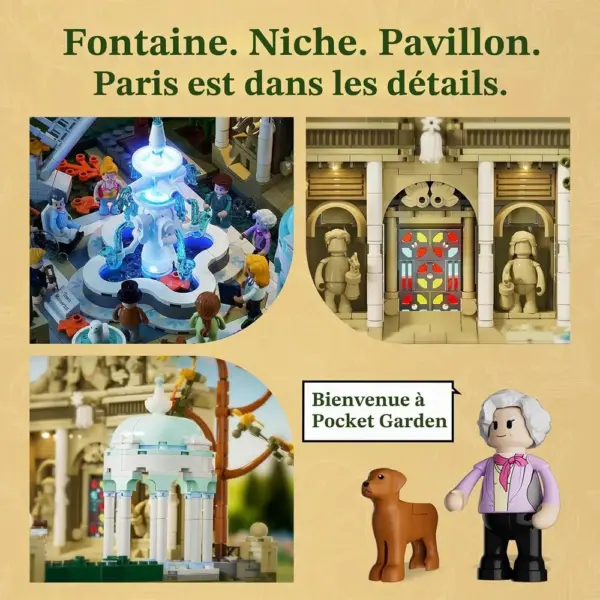 LUMIBRICKS Pocket Garden - Jardin parisien éclairé à construire, 1 649 pièces et 5 figurines — 4 LUMIBRICKS Pocket Garden - Jardin parisien éclairé à construire, 1 649 pièces et 5 figurines — 4