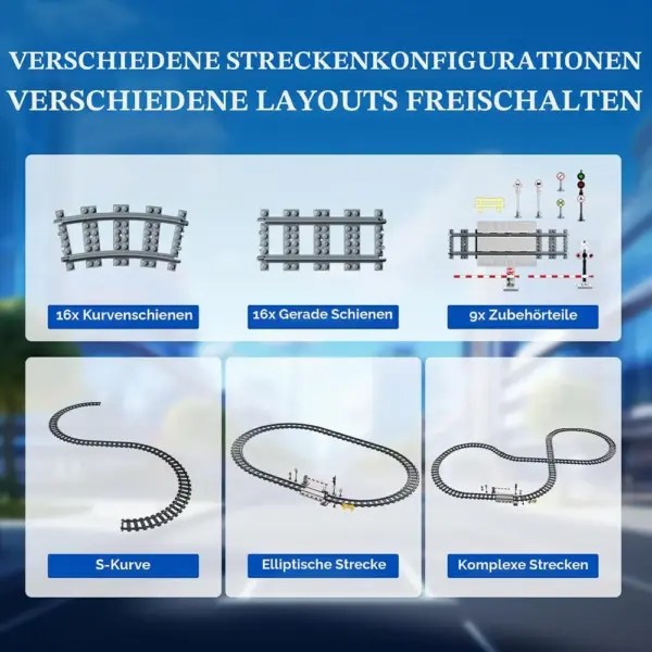 LUMIBRICKS Schienenerweiterungsset - 32 Gleise mit Bahnsteig und Signalen — 3 LUMIBRICKS Schienenerweiterungsset - 32 Gleise mit Bahnsteig und Signalen — 3