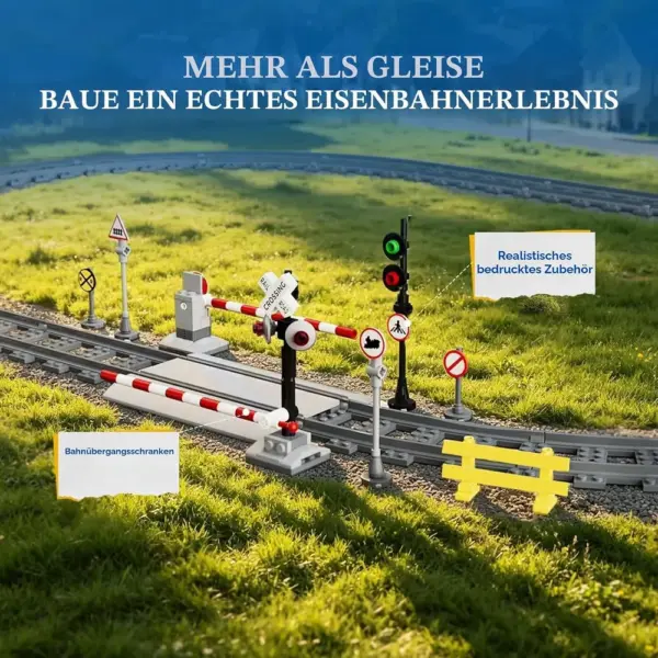 LUMIBRICKS Schienenerweiterungsset - 32 Gleise mit Bahnsteig und Signalen — 4 LUMIBRICKS Schienenerweiterungsset - 32 Gleise mit Bahnsteig und Signalen — 4