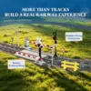 LUMIBRICKS Train Track Expansion Set - 16 straight and 16 curved rails with railway accessories — 4 LUMIBRICKS Train Track Expansion Set - 16 straight and 16 curved rails with railway accessories — 4