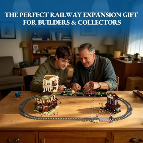 LUMIBRICKS Train Track Expansion Set - 16 straight and 16 curved rails with railway accessories — 5 LUMIBRICKS Train Track Expansion Set - 16 straight and 16 curved rails with railway accessories — 5