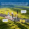 LUMIBRICKS Kit d’extension de rails - Plus de 80 pièces de voie ferrée, droites et courbes — 5 LUMIBRICKS Kit d’extension de rails - Plus de 80 pièces de voie ferrée, droites et courbes — 5