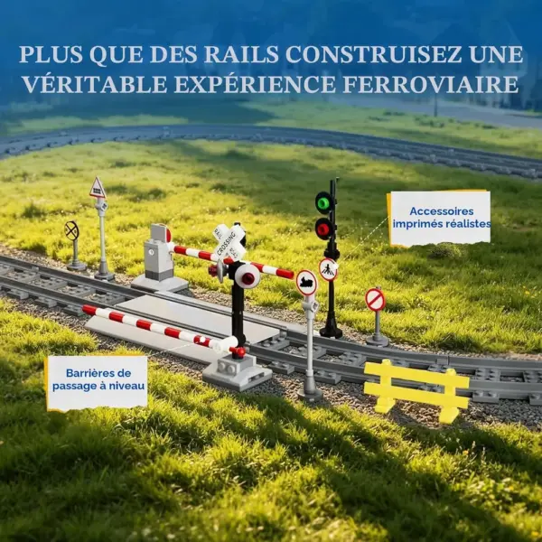 LUMIBRICKS Kit d’extension de rails - Plus de 80 pièces de voie ferrée, droites et courbes — 5 LUMIBRICKS Kit d’extension de rails - Plus de 80 pièces de voie ferrée, droites et courbes — 5