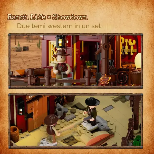 LUMIBRICKS Ranch Duel - ranch del Far West con duello e illuminazione LED — 2 LUMIBRICKS Ranch Duel - ranch del Far West con duello e illuminazione LED — 2